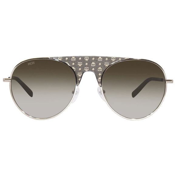 NEW MCM 150SL 321 Olive Visetto Aviator Sunglasses with MCM Case